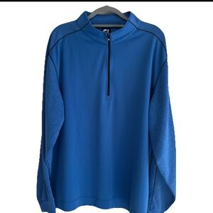 FOOTJOY Size XXL Mens Performance 1/4 Zip Pullover Blue